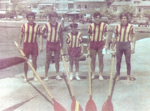 14b-1970 Geçilmez Armada soldan Ahmet Şenkal-Mehmet Ayata-Dm. Hüseyin Özer-Celal Gürsoy-Erdinç Karaer Kartalda yarıştan önce.