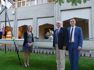 The christening ceremony took place at Brighton Grammar School in Melbourne, Australia.