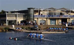 A general view of the boathouse during the World Rowing Junior Championships at Dorney Lake, west of London August 3, 2011. REUTERS/Eddie Keogh